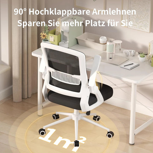 Giorgio Ergonomischer Bürostuhl mit Mesh-Rückenlehne | Klappbare Armlehnen