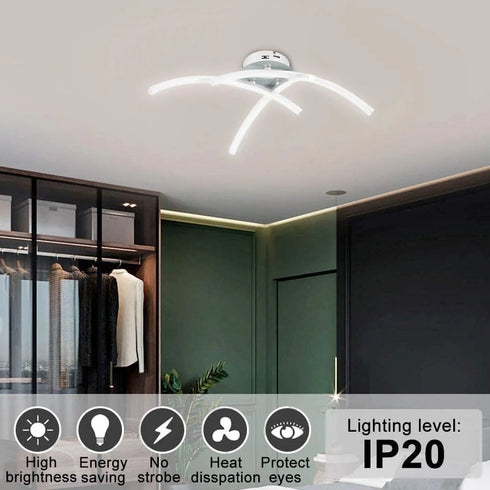 Solveig LED Deckenleuchte Gabel-Design Coolweiß | Shiraki