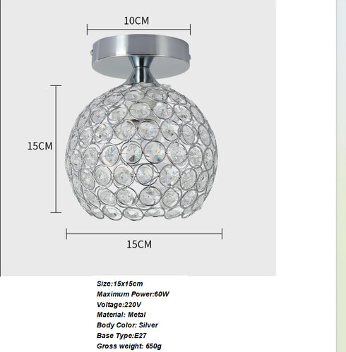 Britta Mini LED Deckenleuchte Kristall Silber | Shiraki