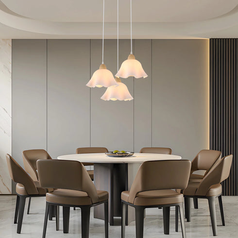 Astrid Acryl Blumen-Kronleuchte 3 lamps E27 Metall | Shiraki