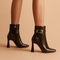 Alessina Damen-Stiefeletten mit quadratischer Spitze & ausgestelltem Blockabsatz – elegante Ankle-Booties für Alltag & Abend | Shiraki