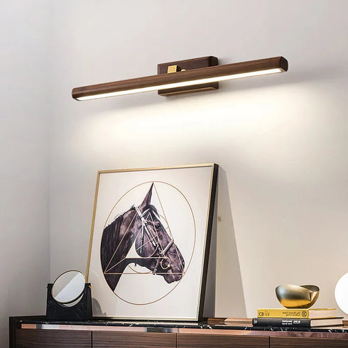 Schwarznuss Holz LED-Wandleuchte