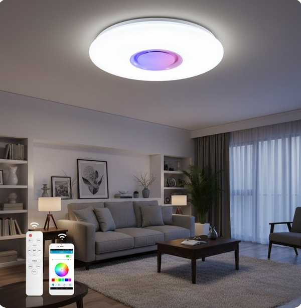 Nikolai Intelligente RGB LED-Deckenleuchte mit Bluetooth-Lautsprecher & App-Steuerung