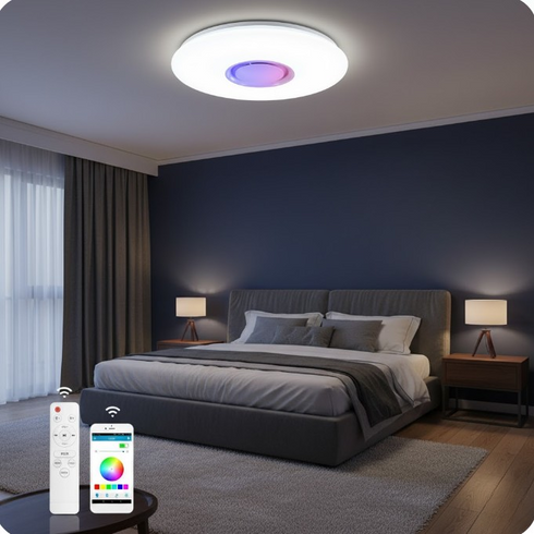 Nikolai Intelligente RGB LED-Deckenleuchte mit Bluetooth-Lautsprecher & App-Steuerung