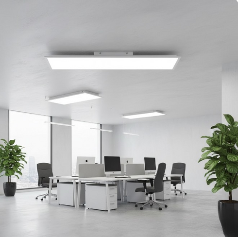 Brienne LED Deckenleuchte Flach Rechteckig Silber | Shiraki