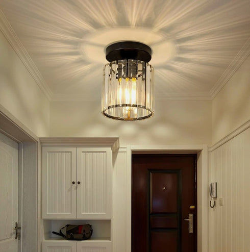 Liliane E27 Mini-Kristall-Deckenleuchte Schwarz LED | Shiraki