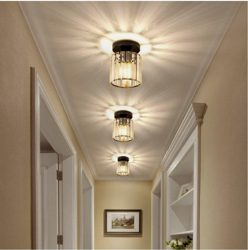 Liliane E27 Mini-Kristall-Deckenleuchte Schwarz LED | Shiraki