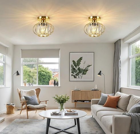 Fiona Kristall Deckenleuchte E27 Gold Kronleuchter | Shiraki