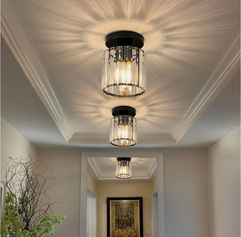 Liliane E27 Mini-Kristall-Deckenleuchte Schwarz LED | Shiraki