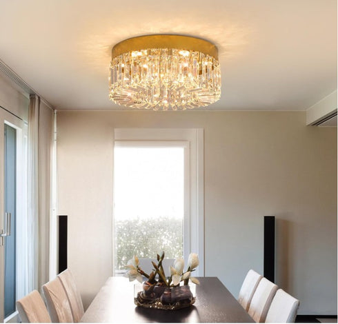 Alva LED Kristall Kronleuchter Deckenleuchte Gold | Shiraki
