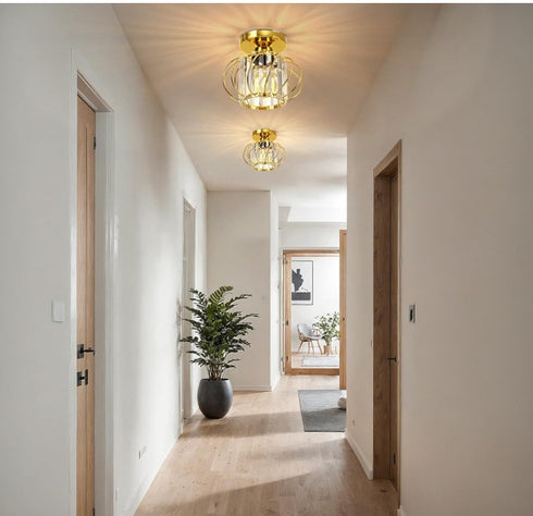 Fiona Kristall Deckenleuchte E27 Gold Kronleuchter | Shiraki