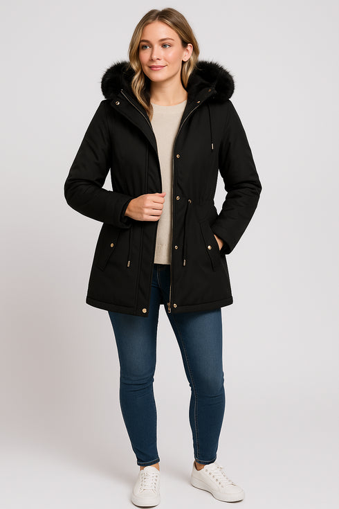 Damen Winterjacke Parka – wasserabweisend & warm gefüttert (Polyester)