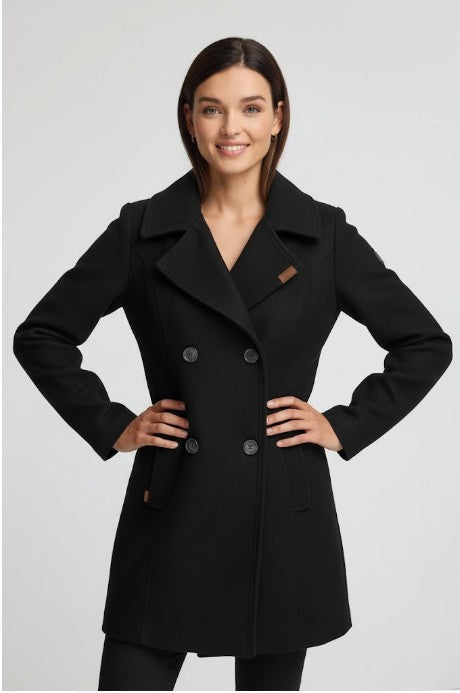 Annalise Damen Winter Trenchcoat mit Kunstfell-Kapuze