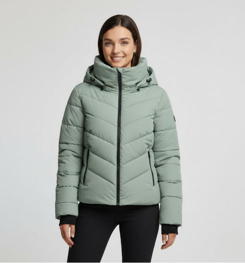 Yuna Damen Steppjacke mit Kapuze & Reißverschluss