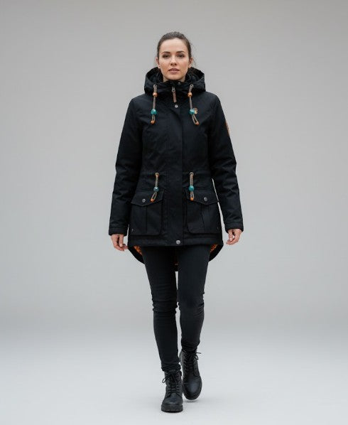 Noa Damen Übergangsjacke mit Teddyfleece & Kapuze
