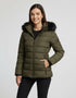 Leona Damen Winter Steppjacke mit Kapuze