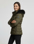 Leona Damen Winter Steppjacke mit Kapuze