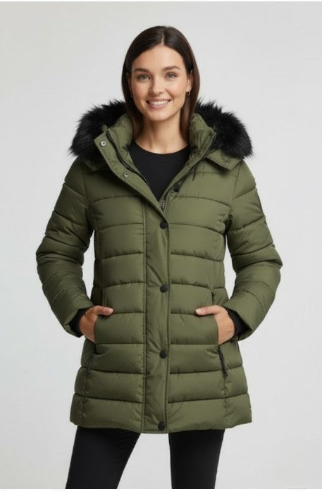 Lorelei Damen Winter Steppjacke mit abnehmbarer Kapuze