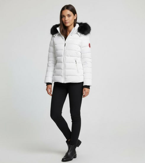 Alina Damen Winterjacke mit Kapuze & Kunstfell