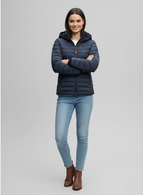 Amelie Damen Übergangs-Steppjacke mit Kapuze