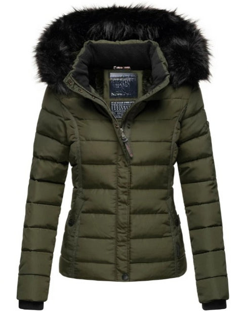 Leona Damen Winter Steppjacke mit Kapuze