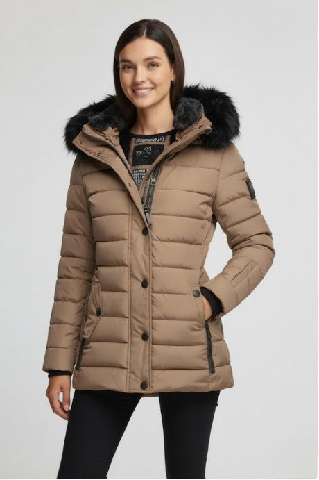 Lorelei Damen Winter Steppjacke mit abnehmbarer Kapuze