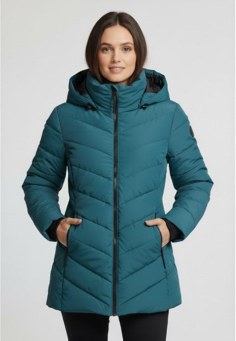 Yuna Damen Steppjacke mit Kapuze & Reißverschluss