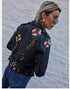 BLUMENMUSTER DAMEN BIKERJACKE | TRENDY UND ELEGANT