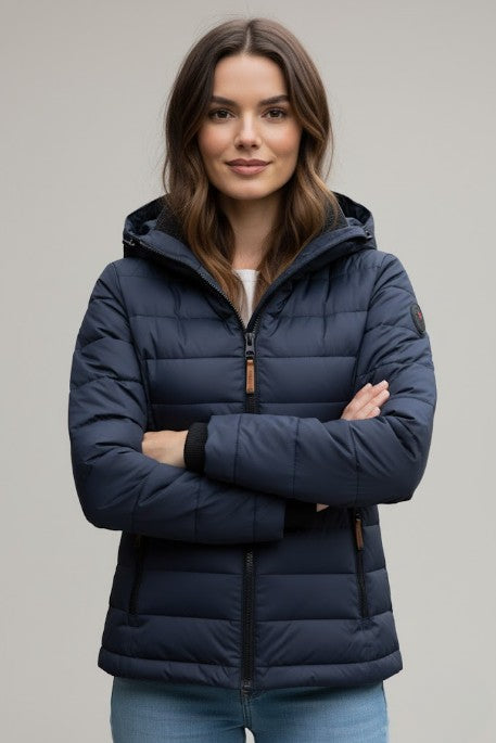 Tilda Damen Übergangs-Steppjacke mit Kapuze