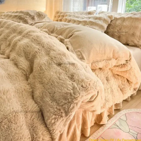 Harper 4-teiliges Plüschbettwäscheset 100 % Polyester | Shiraki