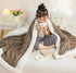 Agnes warme Sherpa kuschelige Decke aus Korallenfleece Braun | Shiraki