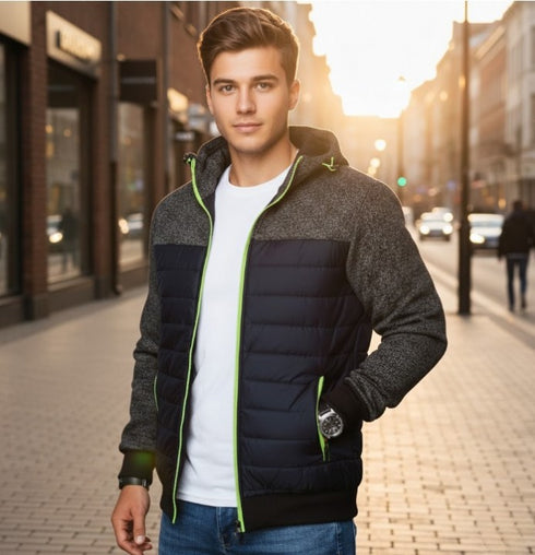 Falkorix Herren Winter Outdoorjacke winddicht Kapuze