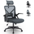 Ergonomischer Büro-Drehstuhl mit Kopfstütze und Lendenwirbelstütze