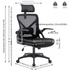 Ergonomischer Büro-Drehstuhl mit Kopfstütze und Lendenwirbelstütze