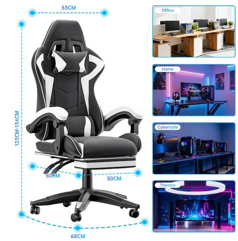 Marco Ergonomischer Gaming-Stuhl mit Fußstütze | Komfort & Unterstützung für Gamer