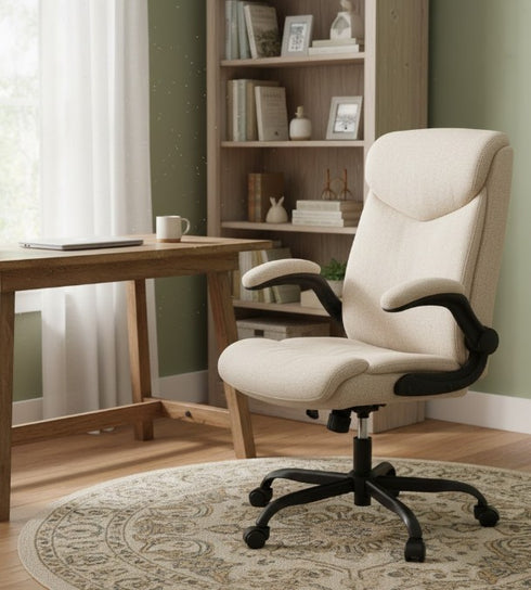 Leonardo Ergonomischer Bürostuhl mit höhenverstellbarem Sitz & klappbaren Armlehnen