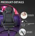 Alessio Drehbarer Gaming-Stuhl – Ergonomische hohe Rückenlehne mit Fußstütze