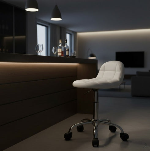 Valerio Samt-Bürohocker mit Rollen Niedriger Rückenlehne & Höhenverstellung