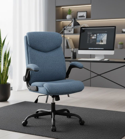 Leonardo Ergonomischer Bürostuhl mit höhenverstellbarem Sitz & klappbaren Armlehnen