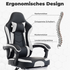 Rafello Pro Gaming-Stuhl mit Fußstütze – Ergonomischer Komfort