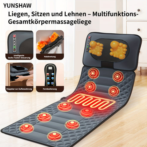 Ganzkörper-Massagematte mit Shiatsu-Nackenmassage | 3D Lendenwirbel-Traktion Rückenheizung