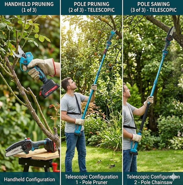 Hayate - Akku Gartenschere & Mini-Kettensäge Set