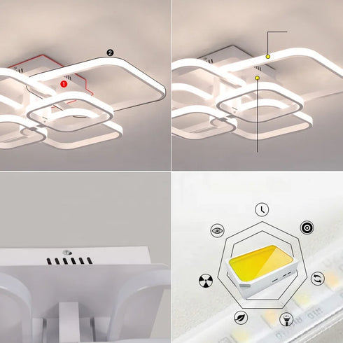 Minimalistisches Acrylic LED Deckenlicht | Modernes Quadrat-Design
