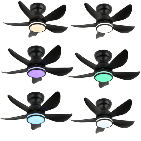 Intelligenter LED-Deckenventilator | Europäischer Stil mit Fernbedienung, 3-Farbwechsel