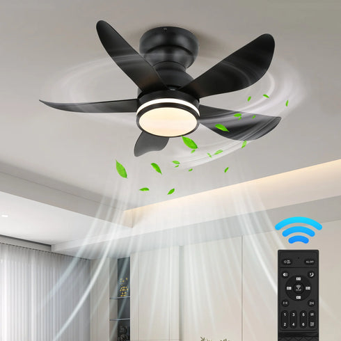 Intelligenter LED-Deckenventilator | Europäischer Stil mit Fernbedienung, 3-Farbwechsel