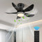 Intelligenter LED-Deckenventilator | Europäischer Stil mit Fernbedienung, 3-Farbwechsel