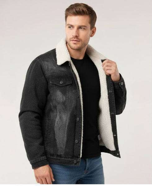 Helgarn Herrenjacke – Arbeitskleidungsstil, normale Passform, zum Anknöpfen