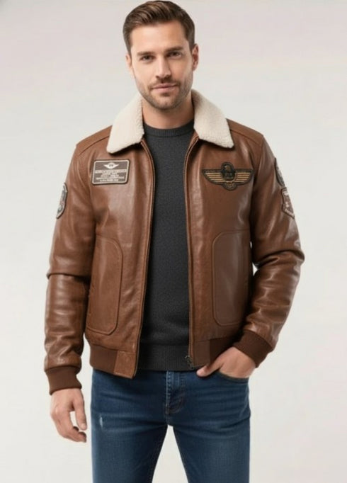 Helgarnox Herren Jacke mit abnehmbarem Fellkragen Warm