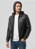 Helgarnox Herren Lederjacke mit Kapuze – echtes Lammleder