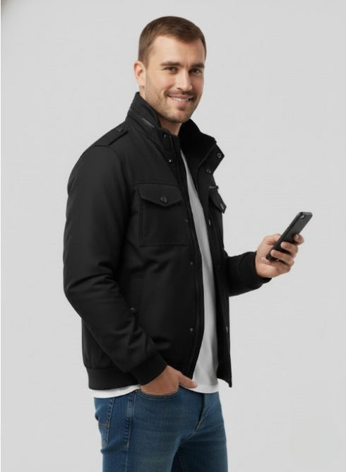 Falkronix Herren Cargojacke –Standkragen mit Vollreißverschluss